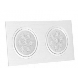 Foco doble Downlight Square empotrar LED 2x18W Blanco Frío